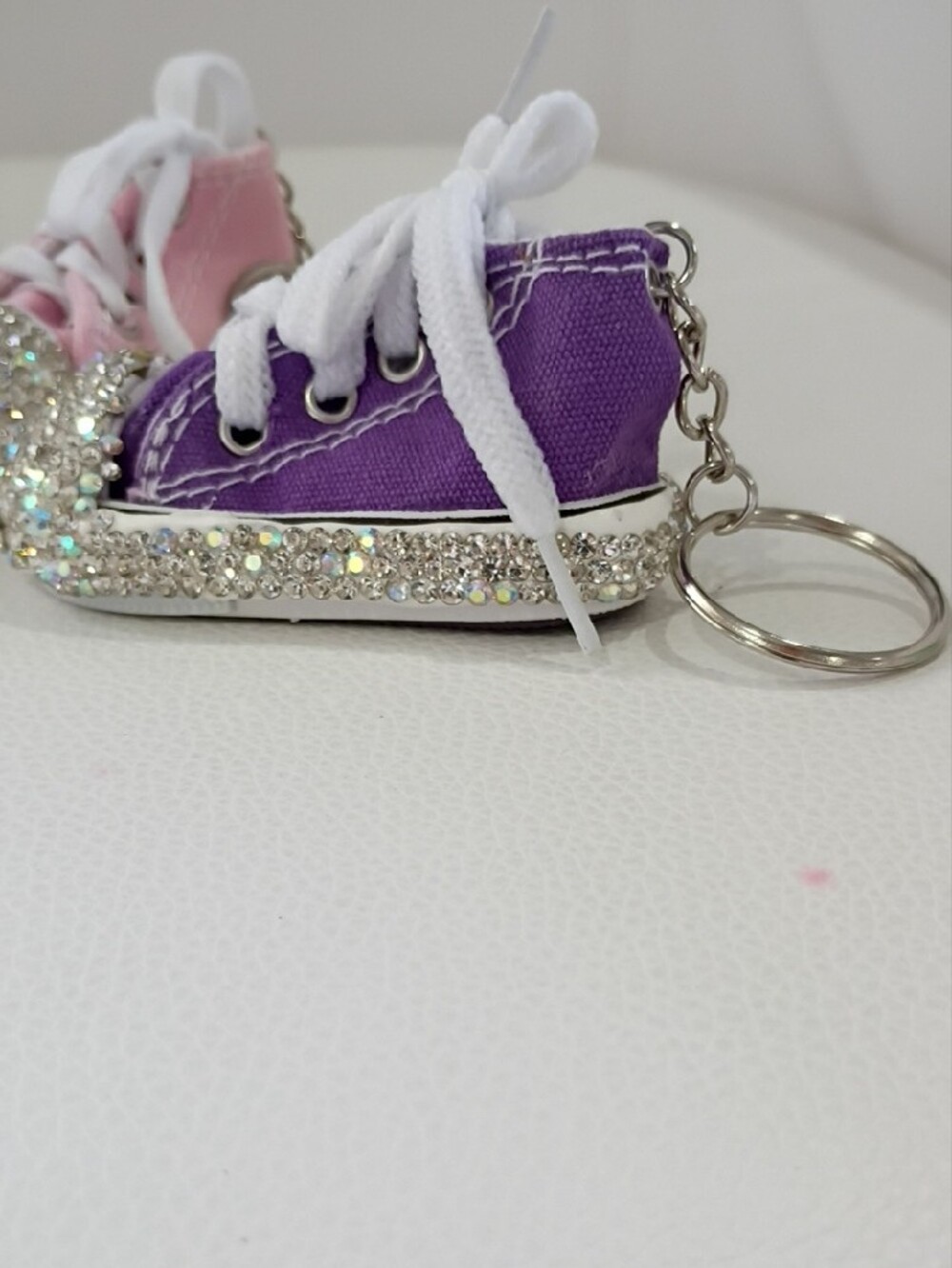 Sparkle Sneaker Keychain - Pink, Hot Pink, Blue, Purple, Black, White *Pick One* - Picture 2 of 2